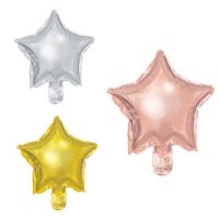 Globo de estrella de colores de 19 cm - PartyDeco - 25 unidades