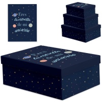 Caja rectangular Eres la estrella de mi universo - DCasa - 3 unidades