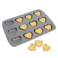 Molde para corazones de acero de 37 x 26 cm - PME - 12 cavidades