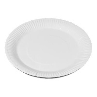 Platos de 23 cm de cartón blanco - 50 unidades