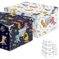 Caja rectangular Dinosaurios - DCasa - 10 unidades
