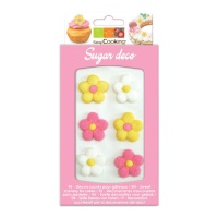 Figuras de azúcar de flores de colores - Scrapcooking - 6 unidades