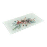 Plato de acebo y bayas rojas de 26 x 14 cm - DCasa