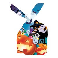Bolsa para dulces de calabazas sonrientes de 22 x 13,5 cm - 20 unidades