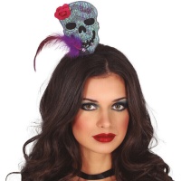 Diadema con calavera iridiscente