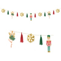 Guirnalda tassel con figuras de Cascanueces - 2 m