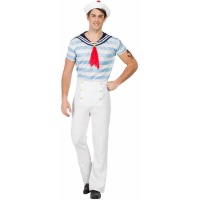 Disfraz de marinero clásico a rayas para hombre