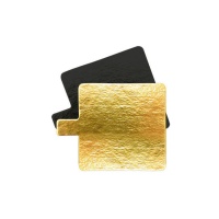 Base para tarta cuadrada de 8 cm dorada y negra - Scrapcooking - 10 unidades