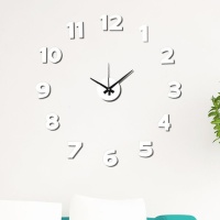 Reloj de pared adhesivo blanco de 50 cm - DCasa