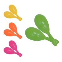 Maracas de colores surtidos de 19 cm - 2 piezas