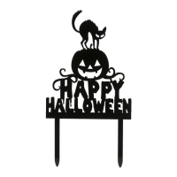 Topper para tarta de Happy Halloween de 18 x 10 cm - Dekora