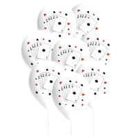 Globos de látex de casino de 27 cm - Conver Party - 8 unidades