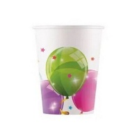 Vasos de globos brillantes de 200 ml - 8 unidades