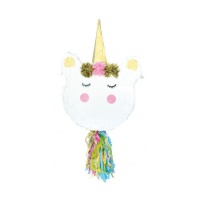 Piñata 3D de cabeza de unicornio de 77 x 34,5 x 20 cm