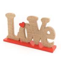 Figura de sobremesa de madera Love