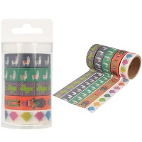 Set de washi tapes de fiesta alpaca de 5 m - 5 unidades