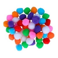 Pompones de colores de polipropileno de 2,5 cm - Innspiro - 50 unidades