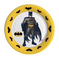 Platos de Batman de cartón compostable de 18 cm - 8 unidades