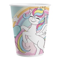 Vasos de unicornio amoroso de 200 ml - 8 unidades