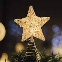 Estrella para el árbol blanca con luz de 15 cm