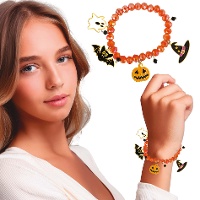 Pulsera de Halloween con figuras naranja