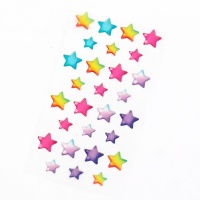 Pegatinas 3D de formas de estrellas multicolor - 28 piezas