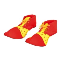 Zapatos de payaso rojos y amarillos infantil