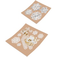 Decoración adhesiva para ventana de Navidad metalizadas de 18,5 x 23 cm - 1 lámina