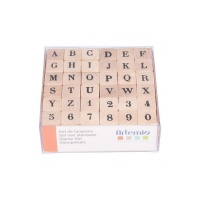 Sellos de abecedario mayúscula y números de 1,4 x 3 cm - 36 unidades