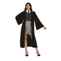 Disfraz de estudiante de magia verde para mujer