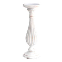 Candelabro de madera blanco de 28 cm - Dcasa