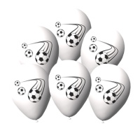 Globos de látex de estela de balón de Fútbol de 23 cm - Eurofiestas - 6 unidades