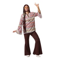 Disfraz de hippie estampado para hombre