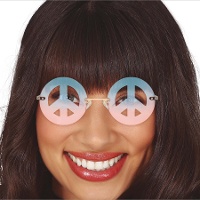 Gafas hippie rosa y azul