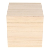Caja de madera con forma cuadrada 12 x 12 cm