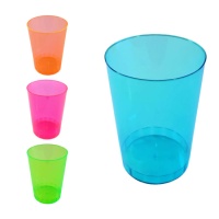 Vasos de 370 ml de plástico color neón anchos - 4 unidades