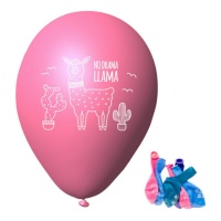 Globos de látex de No Drama Llama de 23 cm - 6 unidades