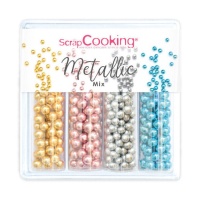 Kit de sprinkles de perlas metalicas de 52 gr