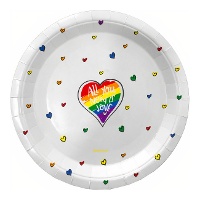 Platos de All you need is love de 23 cm - 6 unidades