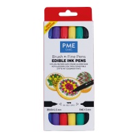 Set de bolígrafos de tinta comestible con doble punta de colores - PME - 6 unidades