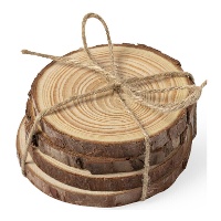 Posavasos de madera de pino natural - 4 unidades