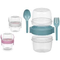 Tupper de 0,8 L de vaso con cubiertos - 1 unidad