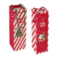 Bolsa vino de 33 x 12 x 10 cm de Navidad roja - 1 unidad