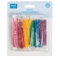 Kit de sprinkles de arcoíris 7 surtidos - PME - 48 gr