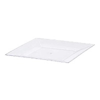 Plato de 20 cm transparente cuadrado - 1 unidad