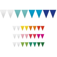 Banderín de tríángulo de papel tricolor - 25 m