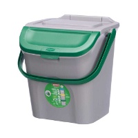 Cubo de basura de 28 L ecoway apilable verde