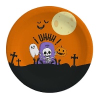 Platos de cementerio naranja de 23 cm - 6 unidades