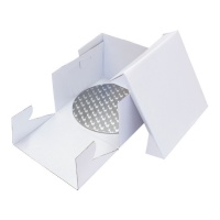 Caja para tarta cuadrada de 25 x 25 x 15 cm con base de 0,3 cm - PME
