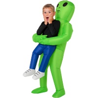 Disfraz de niño a brazos de alien hinchable infantil